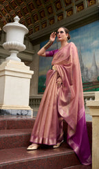 Anaita Purple Designer Weaving Pure Tissue Saree With Blouse | Grocsy