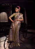 Anaita Lavender Viscose Tissue Has Worked Pallu Saree With Embroidered Blouse Piece | Grocsy