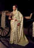 Anaita Beige Viscose Tissue Has Worked Pallu Saree With Embroidered Blouse Piece | Grocsy