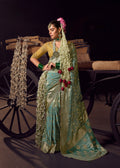 Anaita Sea Green Viscose Tissue Has Worked Pallu Saree With Embroidered Blouse Piece | Grocsy