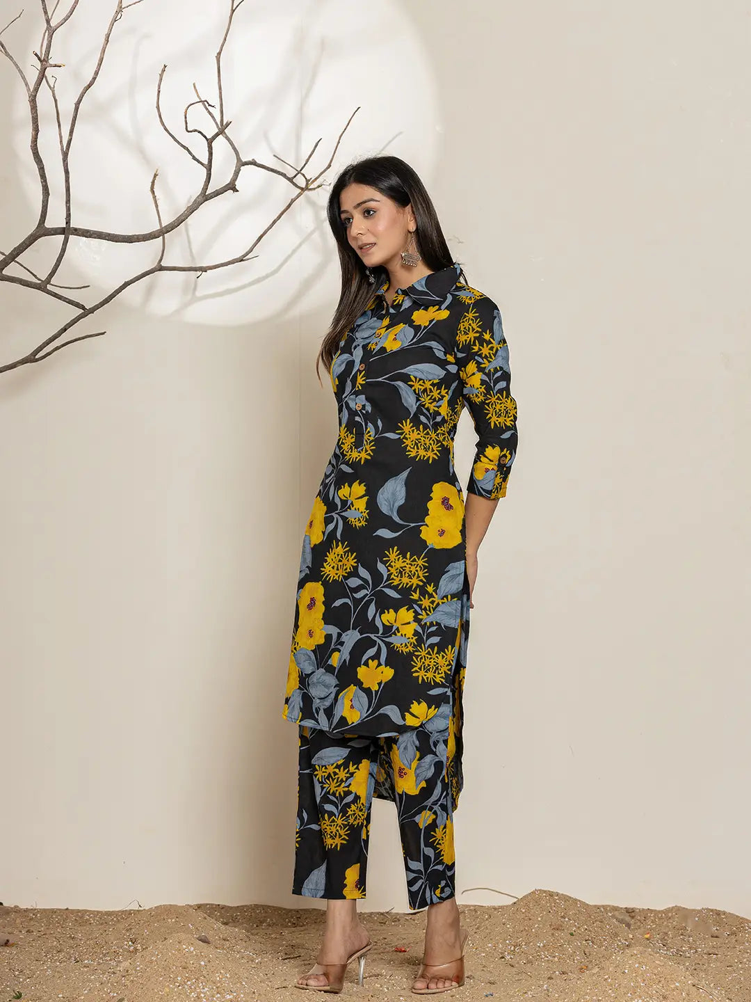 Yufta Black Cotton Co-Ord Set | Grocsy