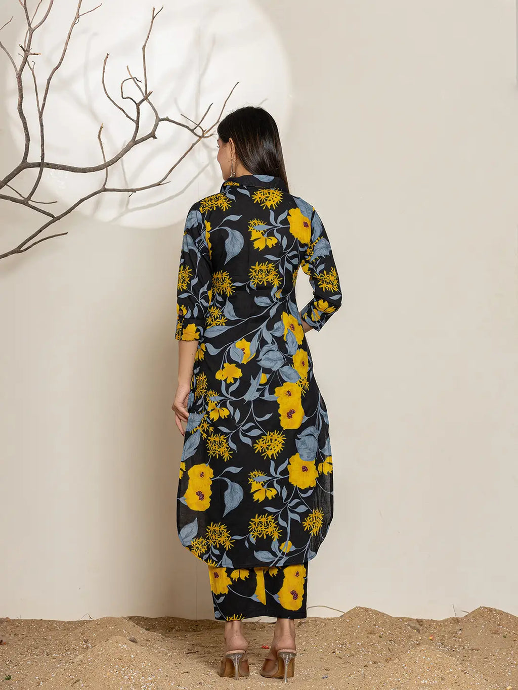 Yufta Black Cotton Co-Ord Set | Grocsy