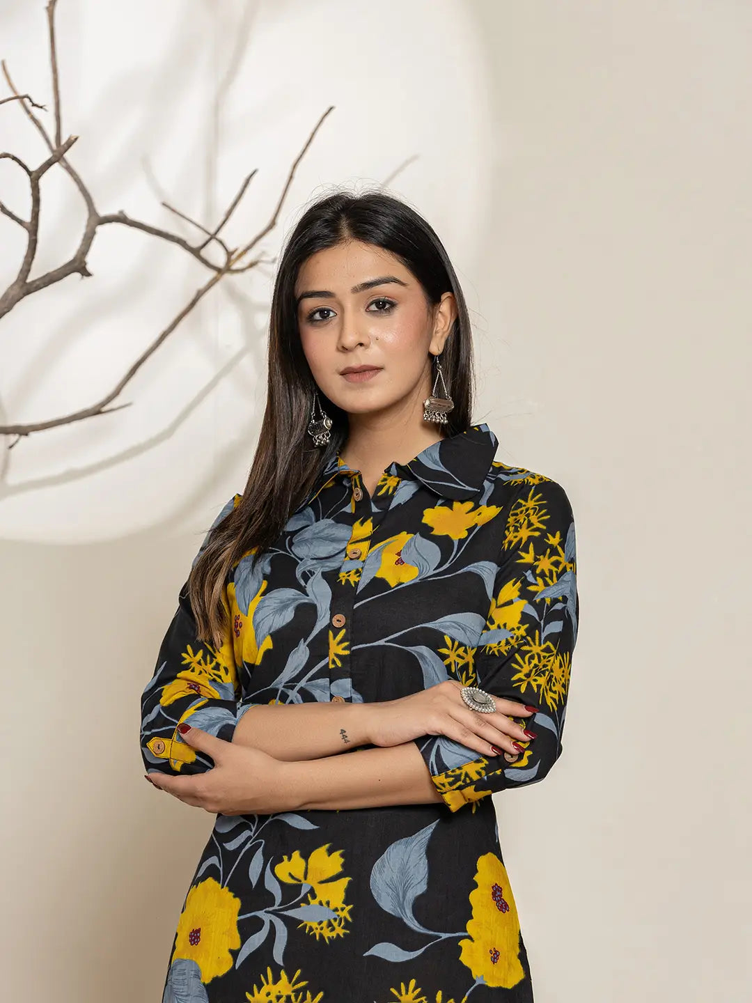 Yufta Black Cotton Co-Ord Set | Grocsy