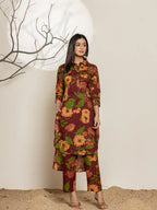 Yufta Maroon Cotton Co-Ord Set | Grocsy