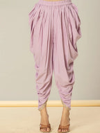 Yufta Purple Cotton Peplum Dhoti Dupatta Set | Grocsy