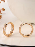 Shining Diva Rose Gold Contemporary Hoop Earrings | Grocsy