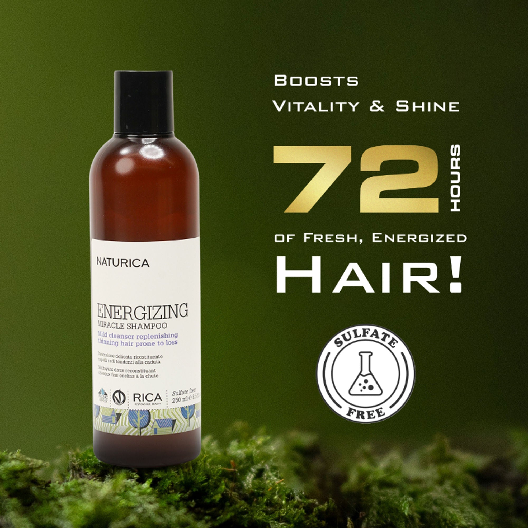 Naturica Energizing Miracle Shampoo for Thin Hair, Strengthen with Rosemary Oil & Ginseng Extract | Grocsy