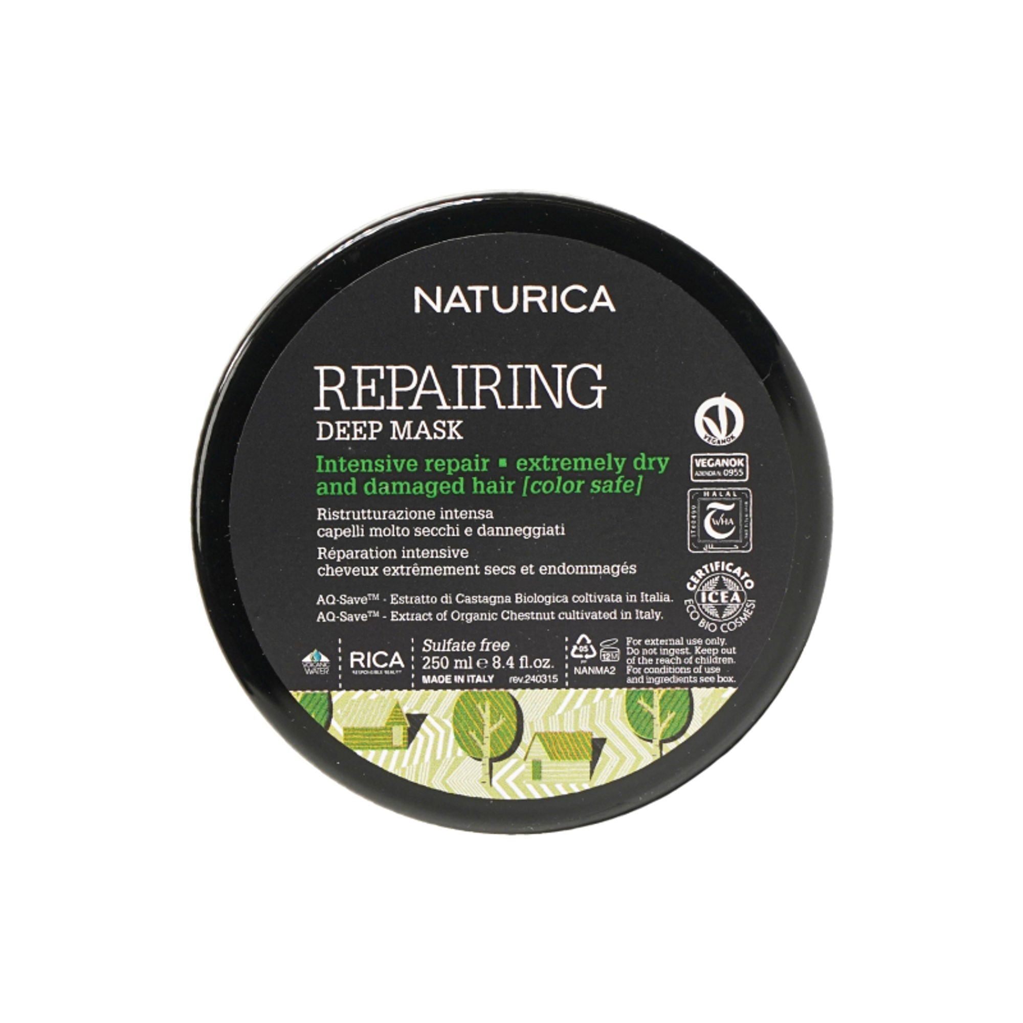 Naturica Repairing Deep Mask for Dry and Damaged Hair, Revitalize with Keratin & Pistachio Oil | Grocsy