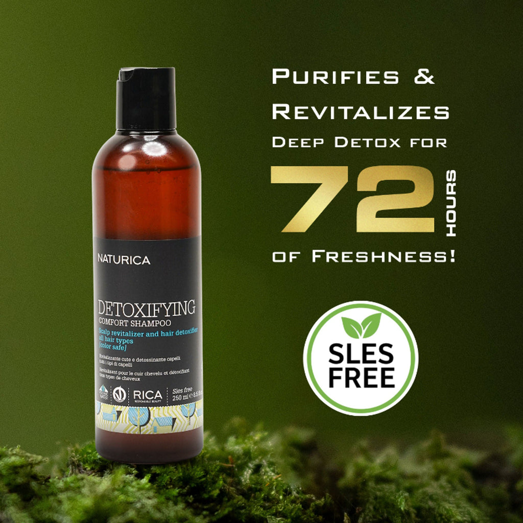 Naturica Detoxifying Comfort Anti-Pollution Shampoo for All Hair Type, Revitalize with Mint & Caper | Grocsy
