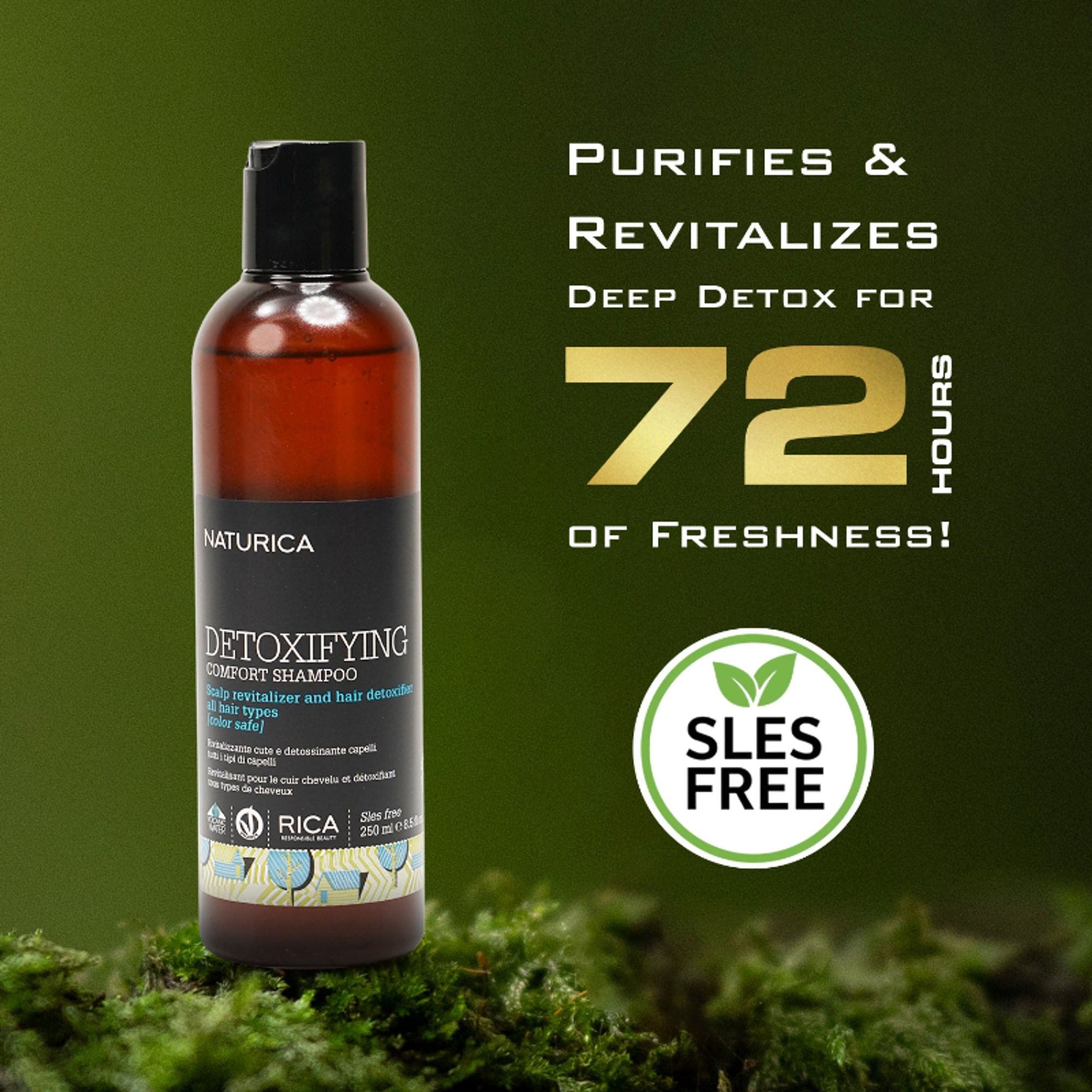 Naturica Detoxifying Comfort Anti-Pollution Shampoo for All Hair Type, Revitalize with Mint & Caper | Grocsy