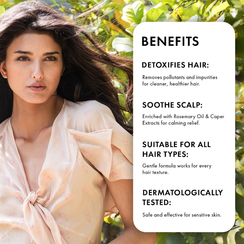 Naturica Detoxifying Comfort Anti-Pollution Shampoo for All Hair Type, Revitalize with Mint & Caper | Grocsy