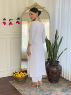 The52 Women's Beautiful Viscose Embroidery work Straight Kurta with Pant and Dupatta Set | Grocsy