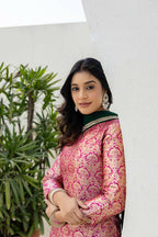 Teeya Creation Pink Viscose Jacquard Party Wear Designer Suit | Grocsy