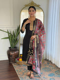 The52 Women's Viscose Embroidery work Straight Kurta with Pant and Dupatta Set | Grocsy