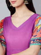Aks Ethnic Motifs Printed V-Neck Kurta | Grocsy