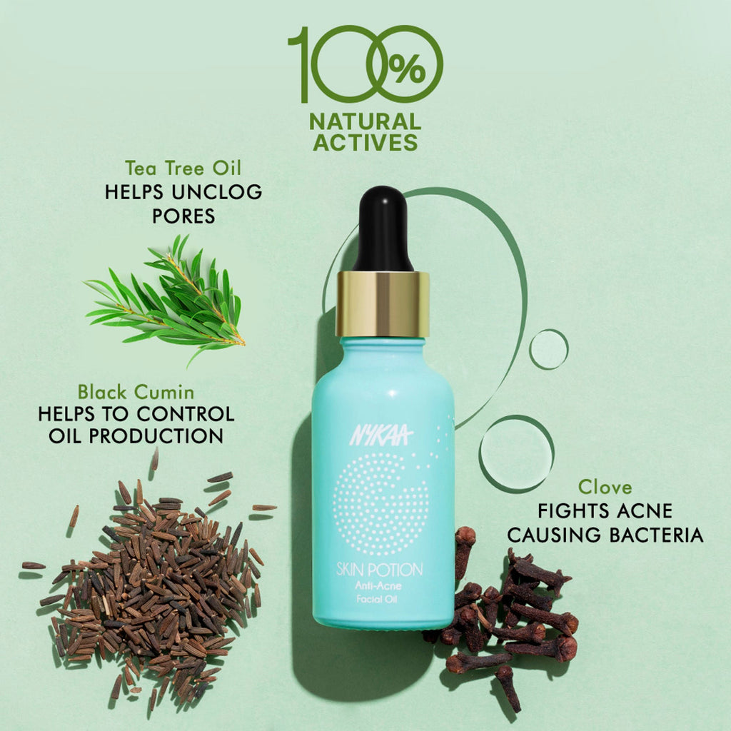 Nykaa Naturals Anti-Acne Face Oil Serum with Tea Tree Oil for oil control and acne prone skin | Grocsy