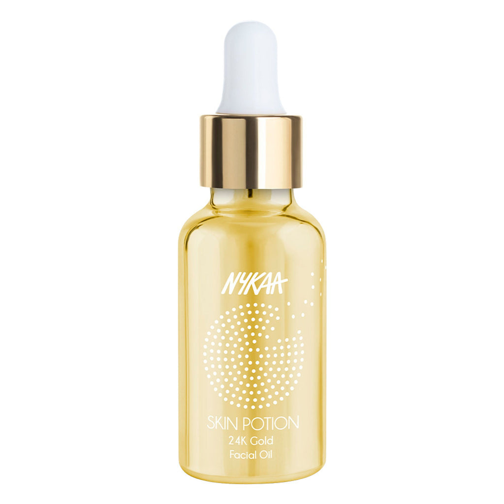 Nykaa Naturals Skin Potion 24K Gold Collagen Boosting Face Oil Serum with Squalene | Grocsy