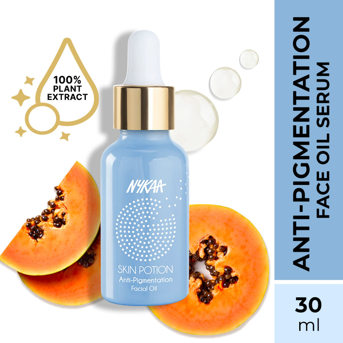 Nykaa Naturals Anti-Pigmentation Facial Oil Serum with Papaya for Exfoilation and Even skin tone | Grocsy
