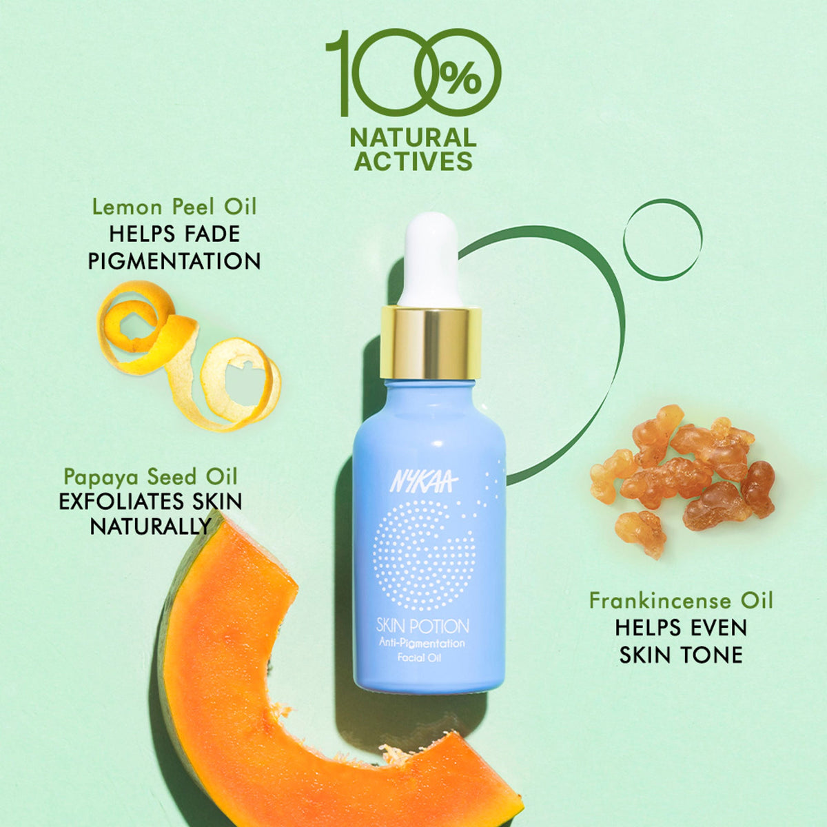 Nykaa Naturals Anti-Pigmentation Facial Oil Serum with Papaya for Exfoilation and Even skin tone | Grocsy