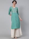 Aks Ethnic Motifs Woven Design Zari Chanderi Silk Kurta | Grocsy