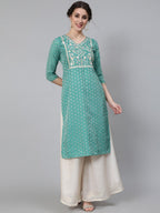 Aks Ethnic Motifs Woven Design Zari Chanderi Silk Kurta | Grocsy