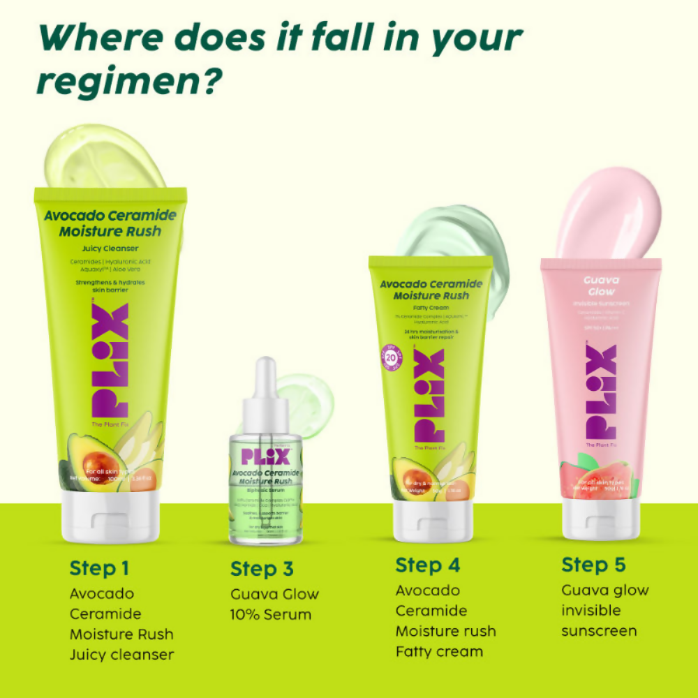 PLIX The Plant Fix Barrier Repair Regime Combo with Avocado Serum & Cleanser | Grocsy
