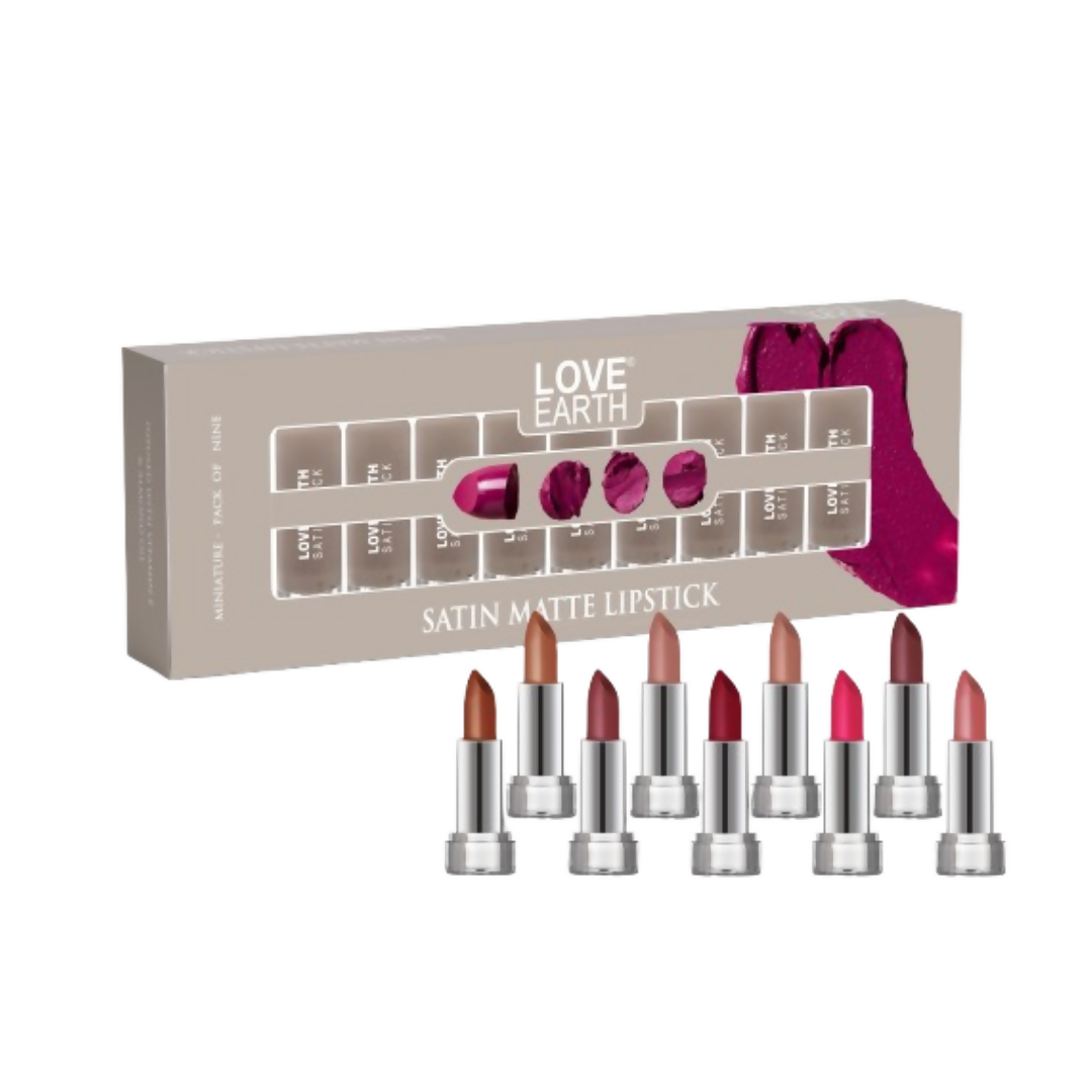 Love Earth Satin Matte Finish Lipstick Combo Kit | Grocsy