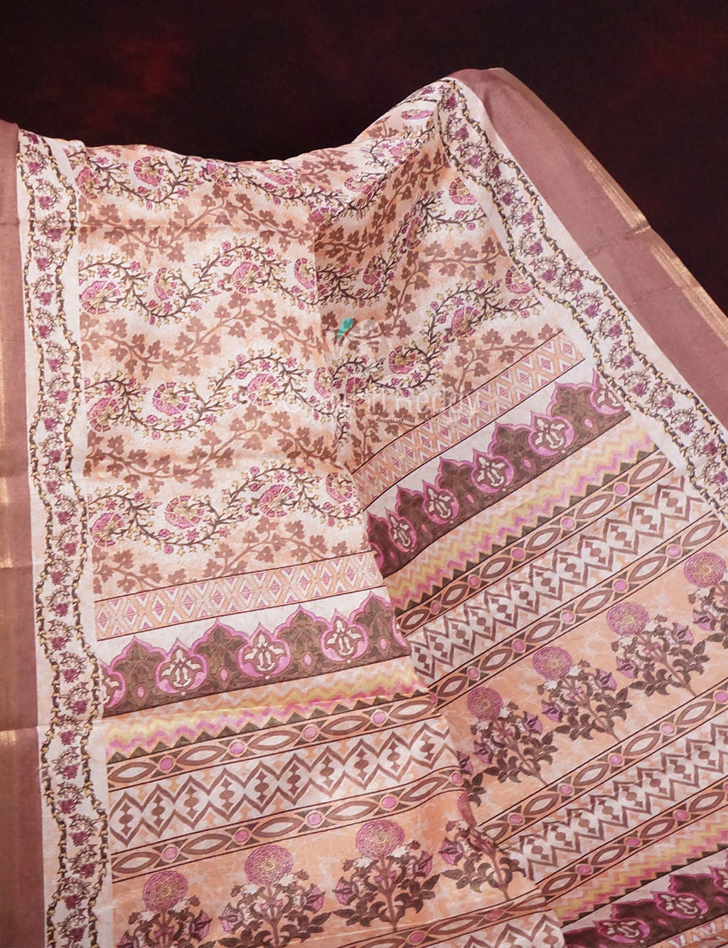 Choco Brown Netted Linen Saree By Gayathri Reddy Designer Studio | Grocsy