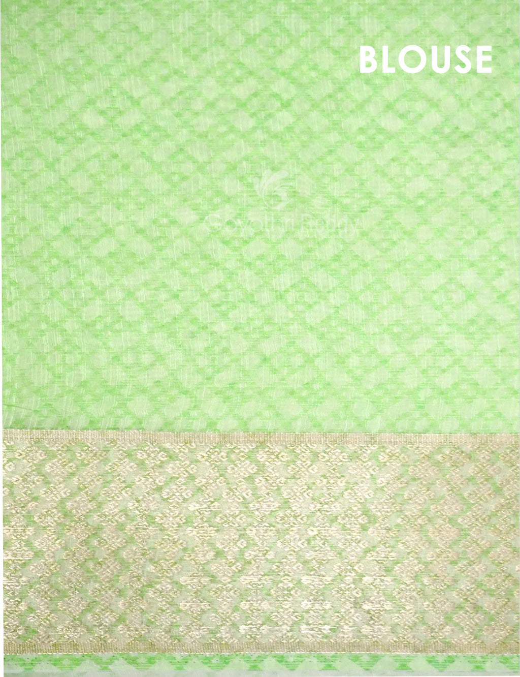 Shades of Light Parrot Green Colour Floral Design Semi Chanderi Saree By Gayathri Reddy Designer Studio | Grocsy