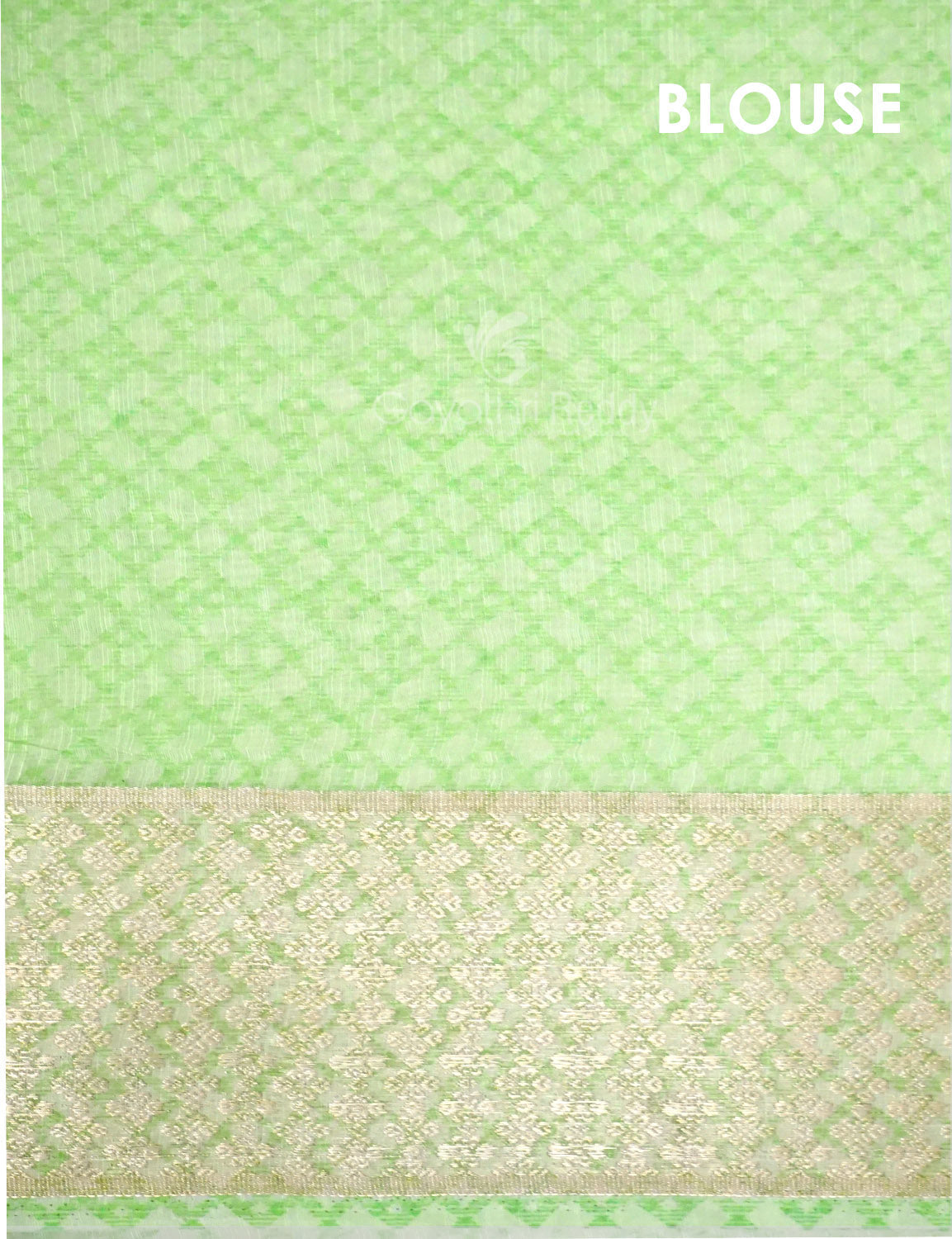 Shades of Light Parrot Green Colour Floral Design Semi Chanderi Saree By Gayathri Reddy Designer Studio | Grocsy