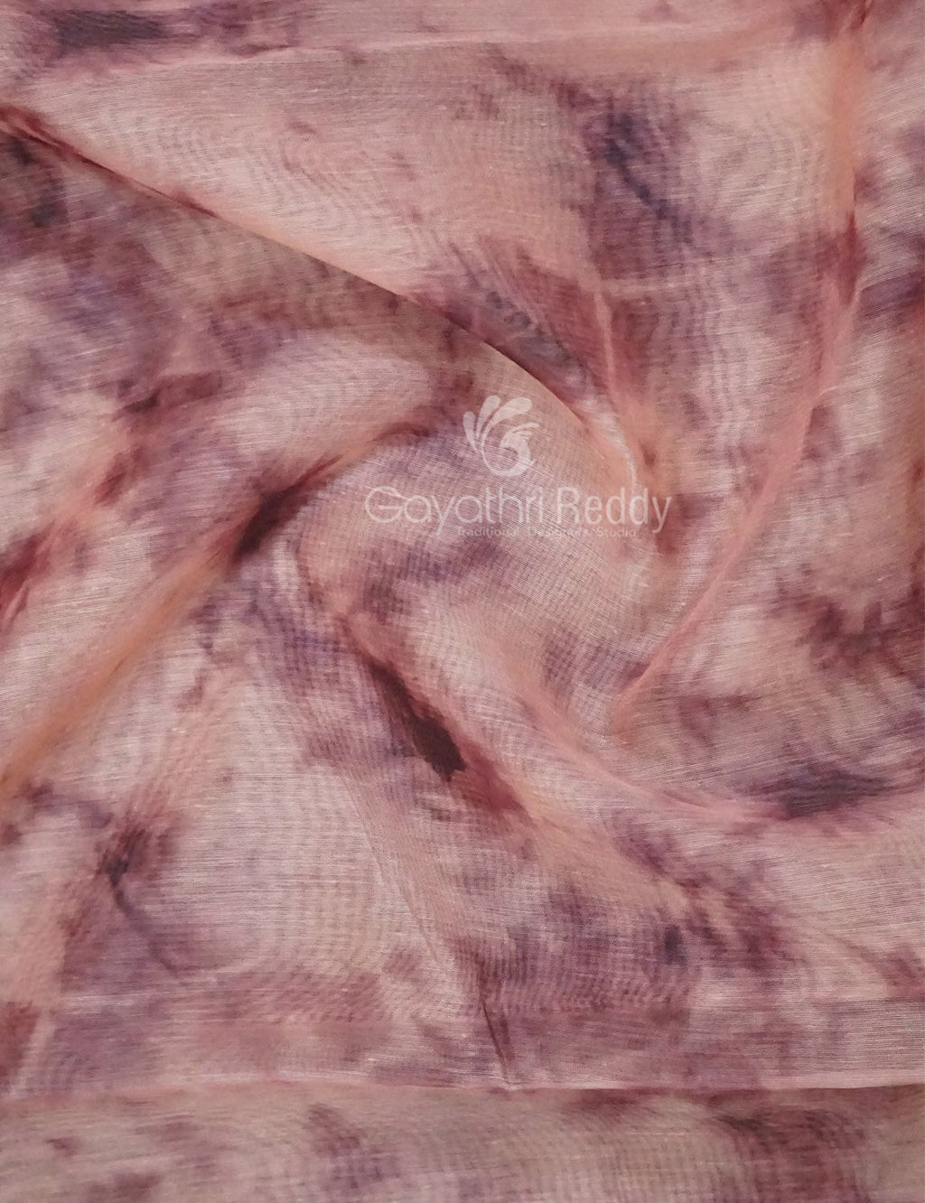 Shades of Light Peach And Onion Colour Shibori Print Semi Chanderi Saree By Gayathri Reddy Designer Studio | Grocsy