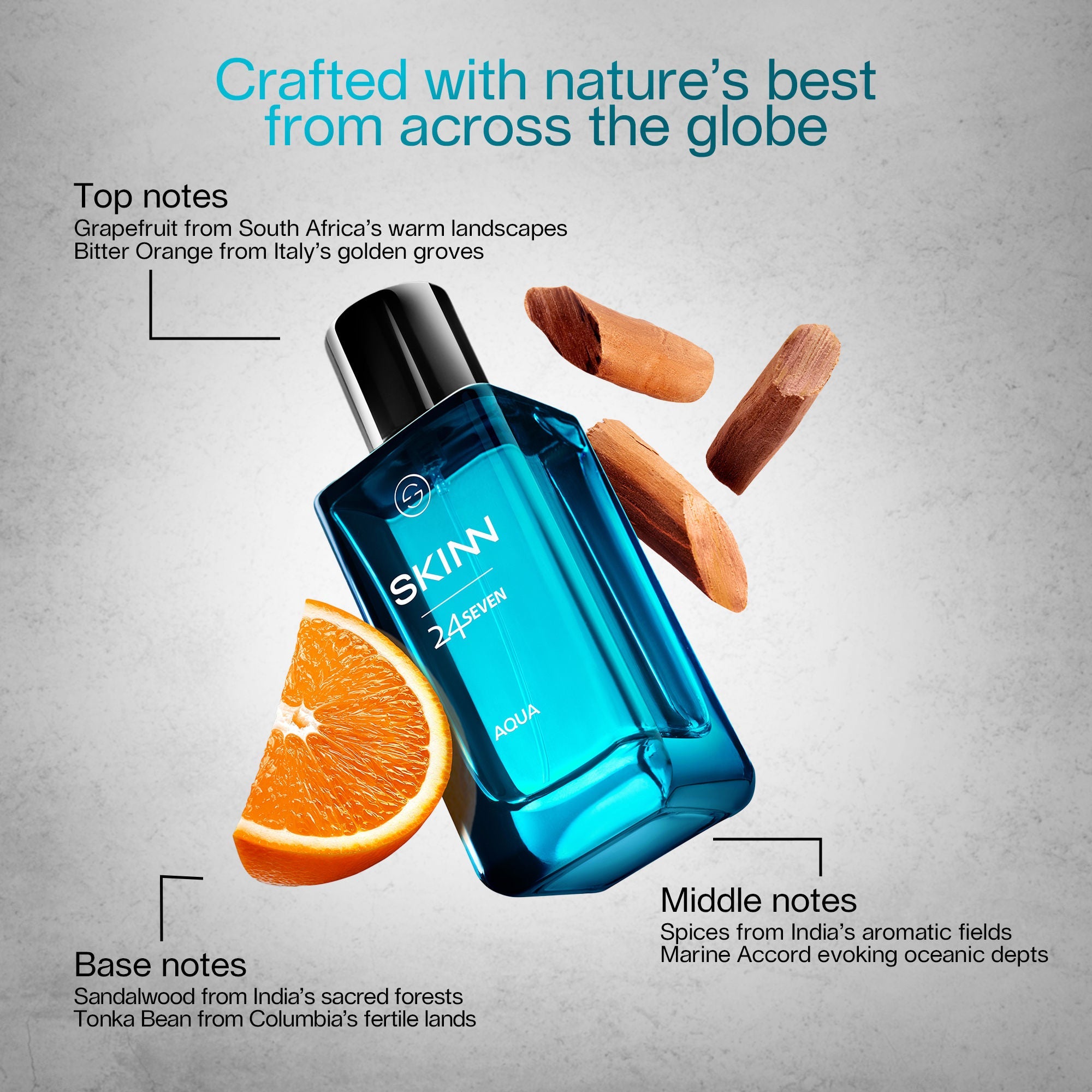 Skinn By Titan 24Seven Perfume for Men - Aqua Eau De Parfum | Grocsy