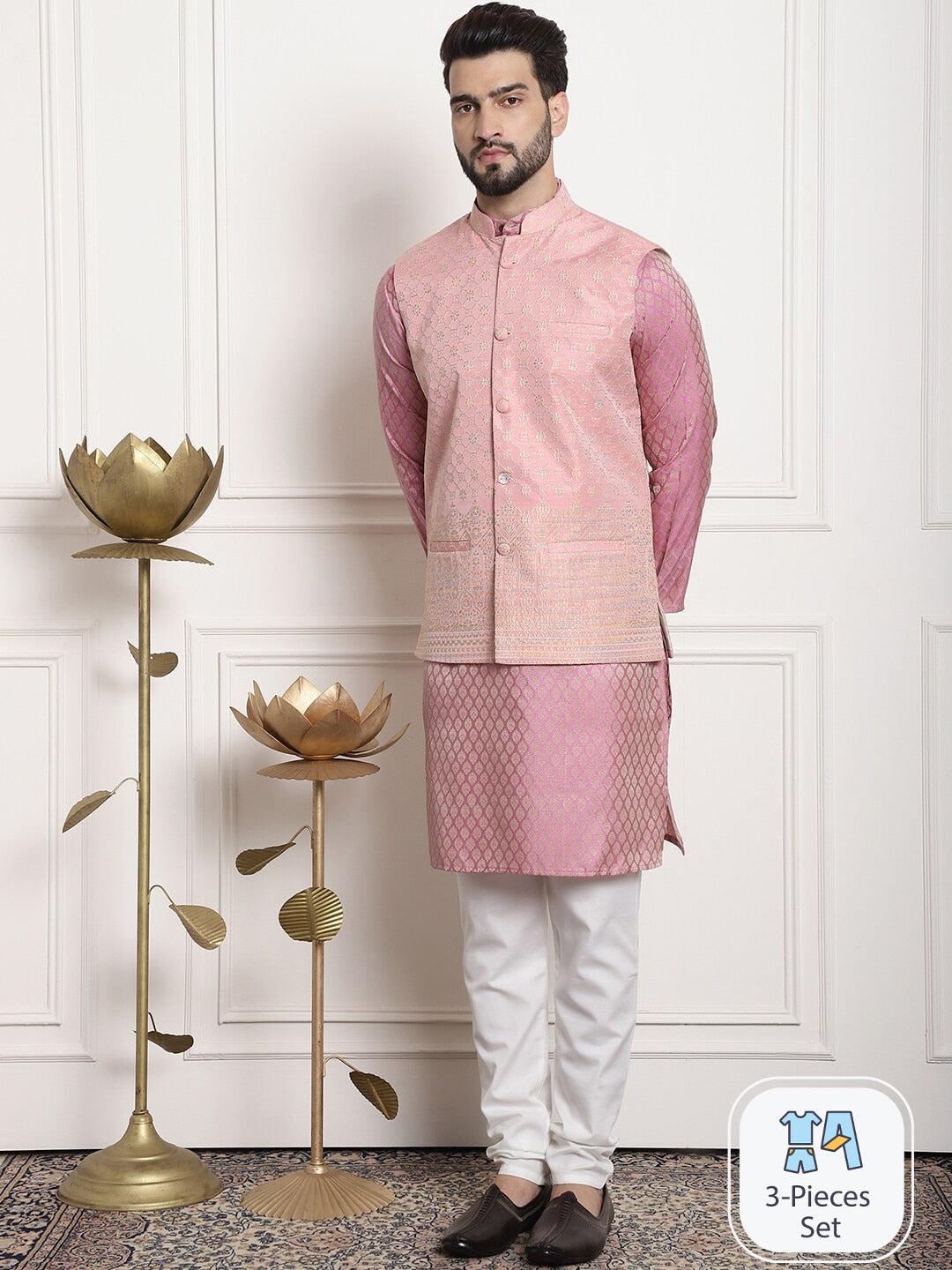 Sojanya Ethnic Motifs Woven Design Kurta With Churidar | Grocsy