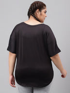 MKH Plus Size Typography Printed Dri-FIT Relaxed Fit Drop-Shoulder Sleeves Gym T-shirt | Grocsy