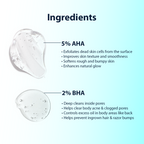Dermistry 5% AHA 2% BHA Exfoliating D Tan Detan Acne Removal Body Wash For Oily All and Strawberry Skin | Grocsy