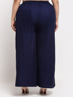 TAG 7 Women Plus Size Mid-Rise Wide Leg Palazzos | Grocsy