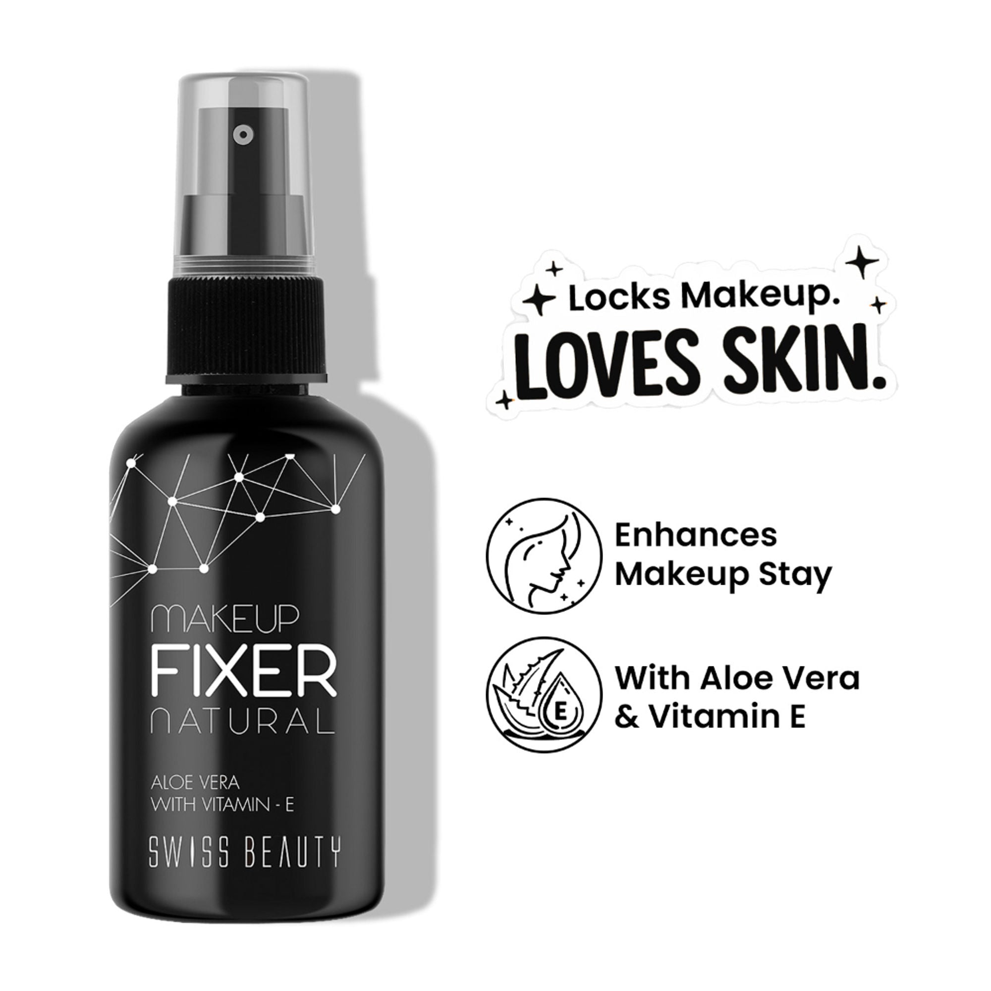 Swiss Beauty Long Lasting Professional Makeup Fixer Setting Spray With Vitamin E & Aloe Vera | Grocsy