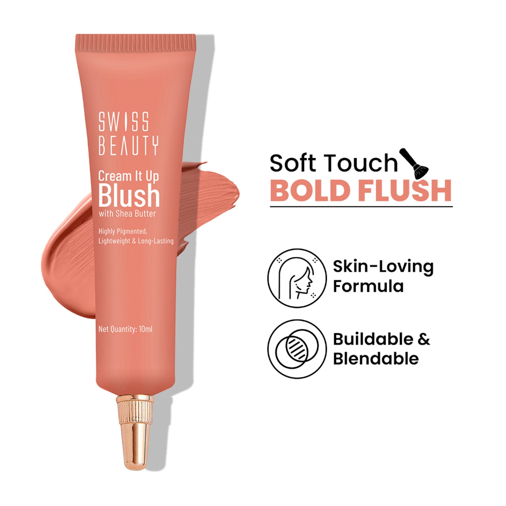 Swiss Beauty Cream It Up Blusher With Shea Butter , Multi-Functional , Matte Finish - 4 Copper Cheeks | Grocsy