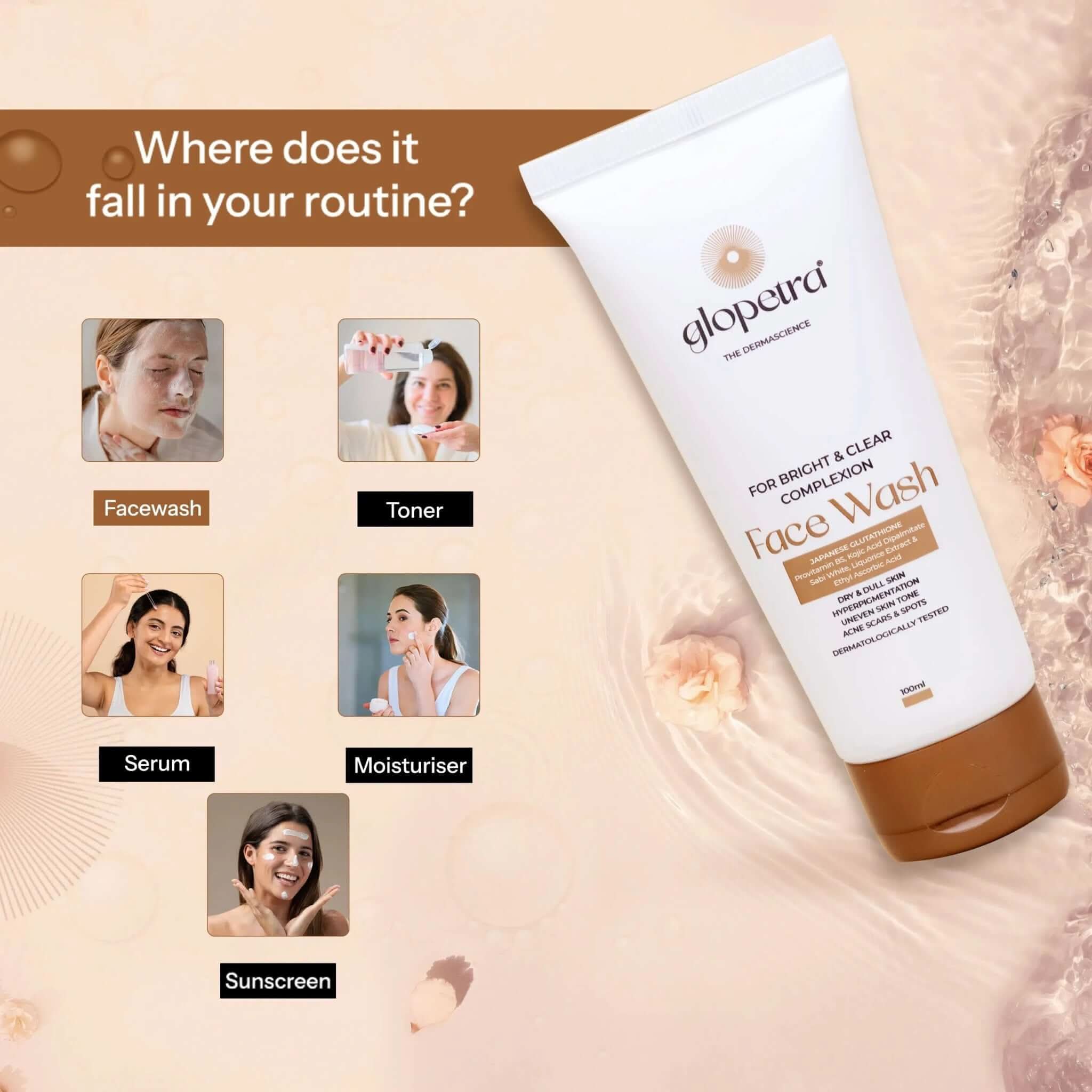 Glopetra Face Wash For Acne Scars & Spots | Grocsy