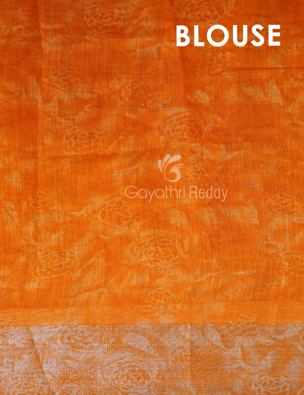 Light Wheat Colour Floral Print Semi Chanderi Saree By Gayathri Reddy Designer Studio | Grocsy