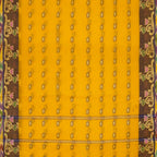 Exclusive Collection 100% Pure Cotton Golden Yellow Tant Saree With Hand Weaving Work | Grocsy