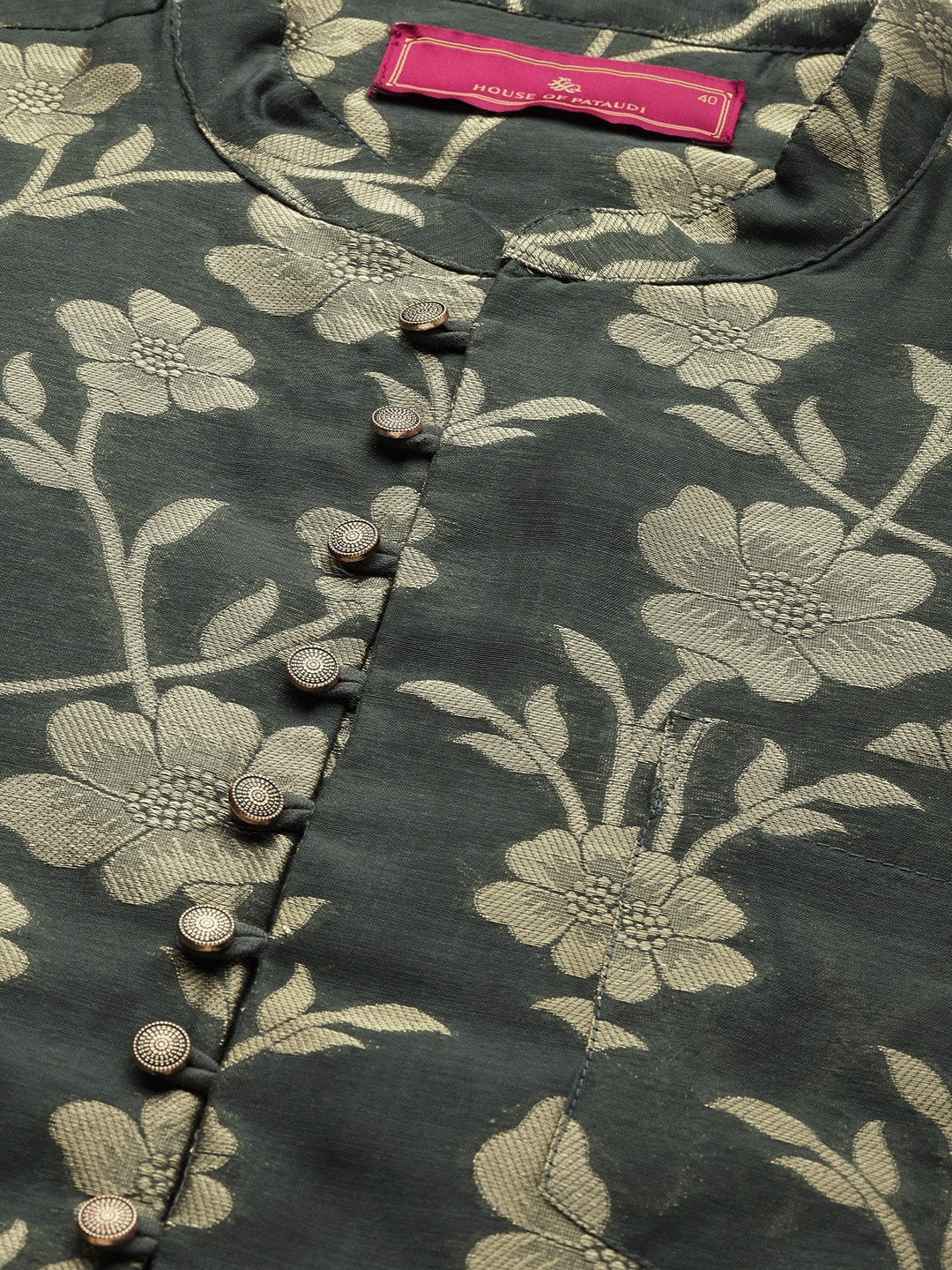 House of Pataudi Men Jashn Floral Zari Work Kurta with Churidar | Grocsy