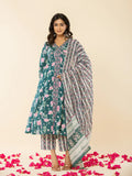 Yufta Cotton Green Sequins_Work Anarkali Kurta Dupatta Set | Grocsy
