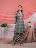 Yufta Cotton Digital Printed Blue Workwear Kurta Co Ord Set With Pintuck Detailing | Grocsy