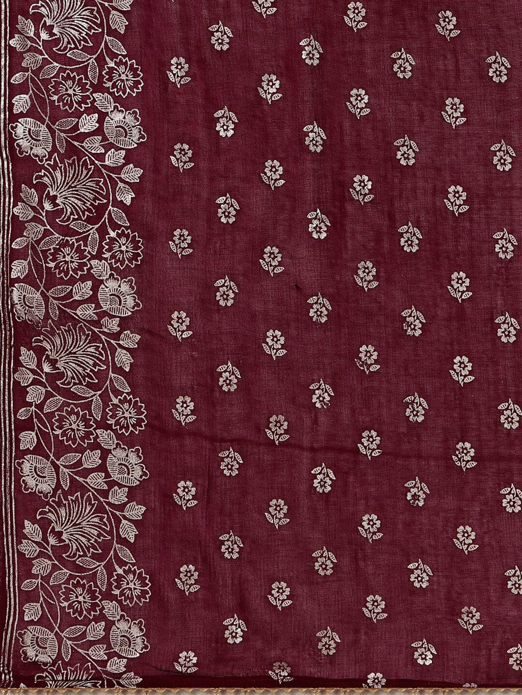 HERE&NOW Maroon & White Gotta Patti Kurta with Trousers & Dupatta | Grocsy
