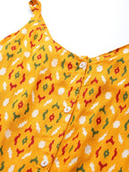 HERE&NOW Women Mustard Yellow Ethnic Motifs Printed Kurta with Trousers & With Dupatta | Grocsy