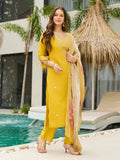 The52 Women's Viscose Embroidery work Straight Kurta with Pant and Dupatta Set | Grocsy