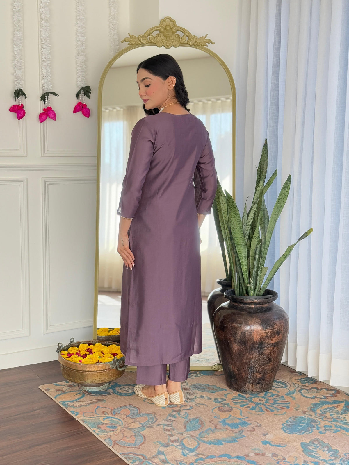 The52 Women's Gorgeous Viscose Embroidery work Straight Kurta with Pant and Dupatta Set | Grocsy