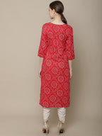 Sangria Bandhani Printed Cotton Kurta | Grocsy