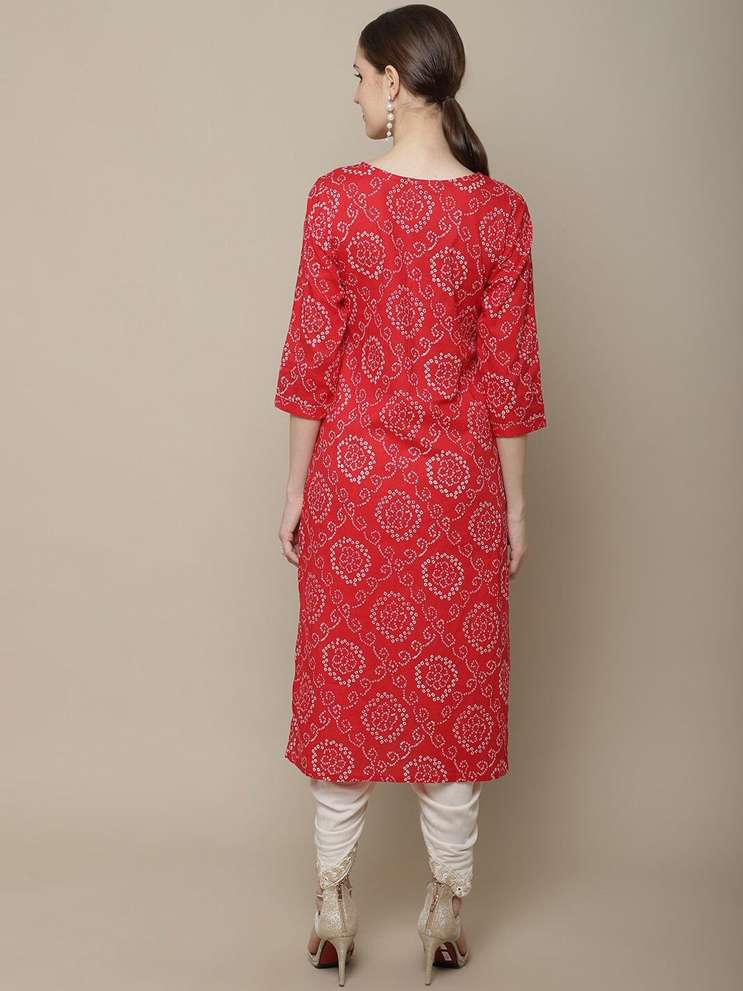 Sangria Bandhani Printed Cotton Kurta | Grocsy